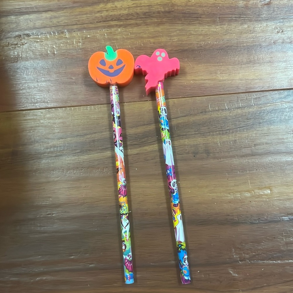 Lisa Frank Pencil with Halloween themed eraser